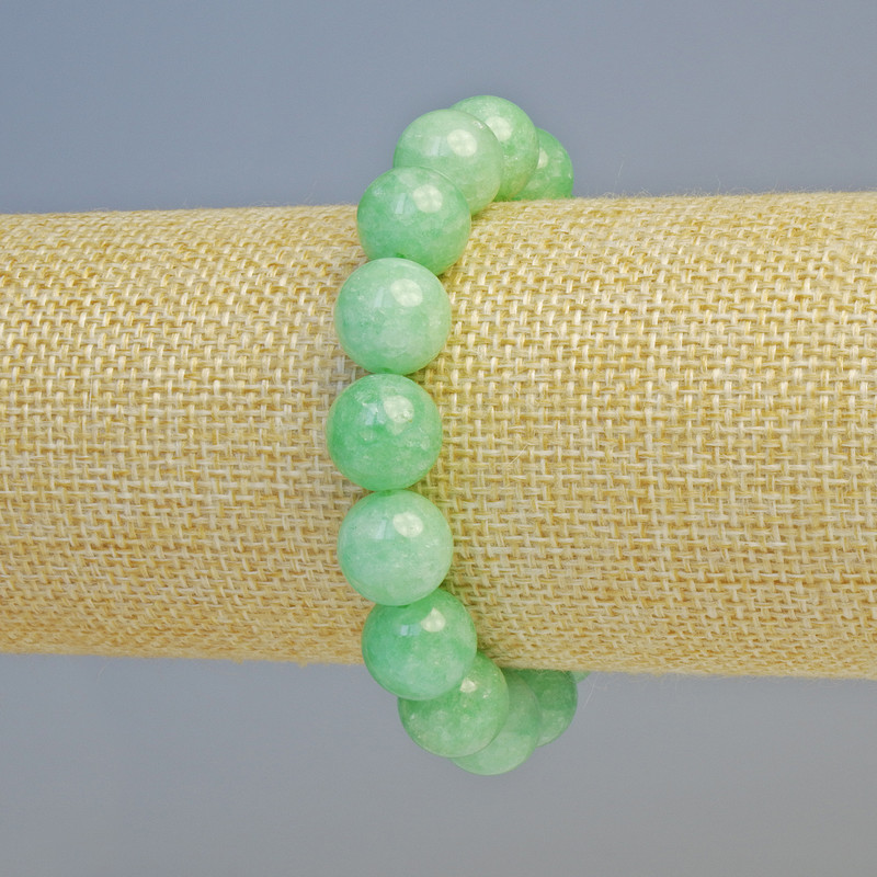 Amazonite Bracelet natural stone smooth bead, diameter 12mm± (stretch), length 18cm+