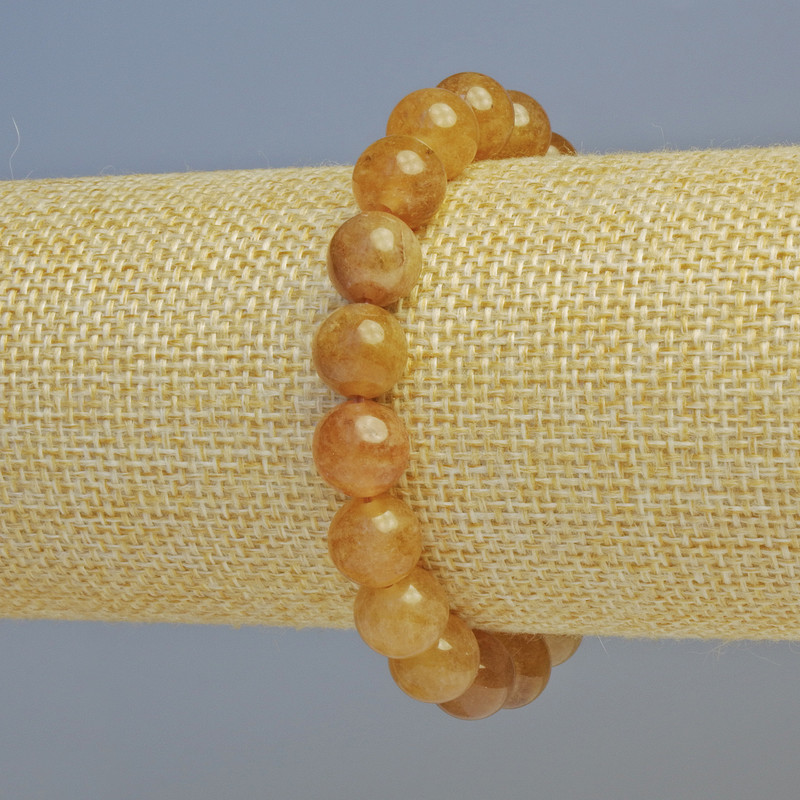 Calcite Bracelet with Smooth Beads, 10mm Diameter ± (stretch), Length 18cm+