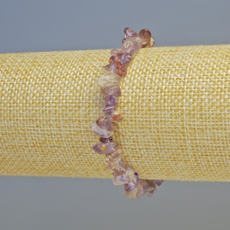 Amethyst bracelet natural stone chips, diameter 7x3mm± (stretch), length 18cm+