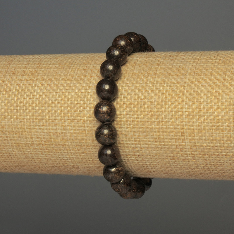 Bronzite Bracelet with Smooth 8mm Beads, approx. 18 cm Stretch