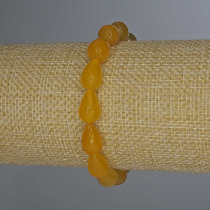 Citrine Drop Bracelet 12x8 mm, 18 cm Length, Stretch