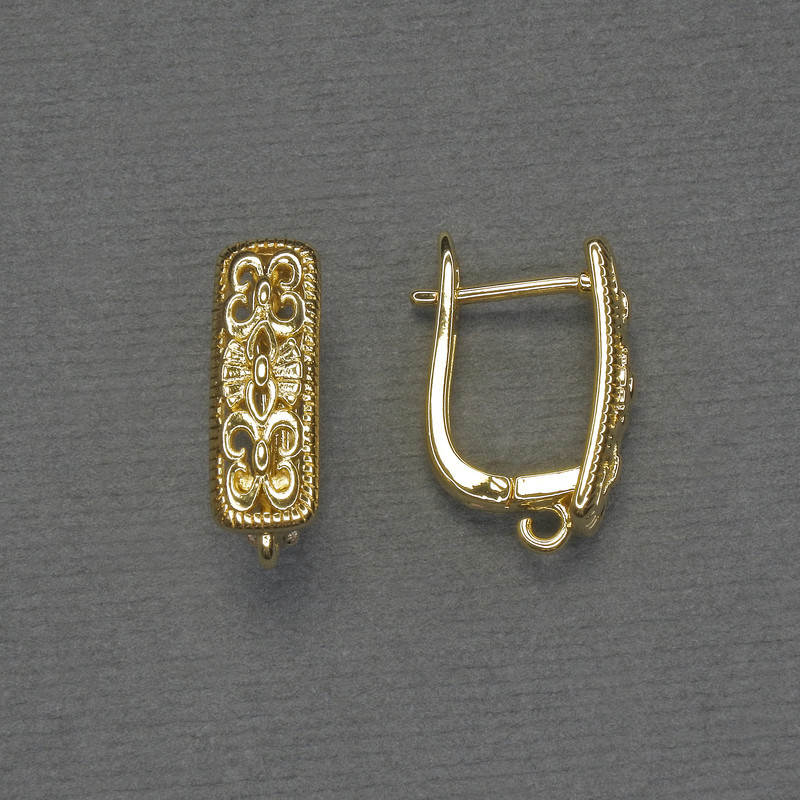 Gold-tone metal ear wires 17×6 mm – pair