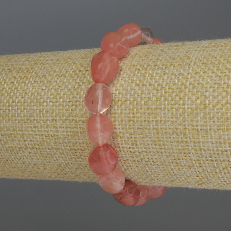 Faceted Chalcedony Bracelet, Bead Size 9–13×9 mm, 18 cm Stretch