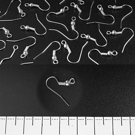 (12x15 mm) earring findings (ear hooks) light metal 1000 pairs