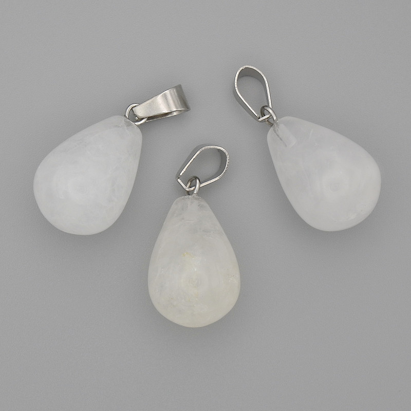 Drop Pendant Rock Crystal 19x13mm+-, Length 29mm+-