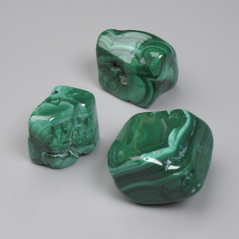 Natural Malachite Pebbles, Polished Nuggets Without Holes, 29x24 mm ±, Assorted Sizes (by 100 g ±)
