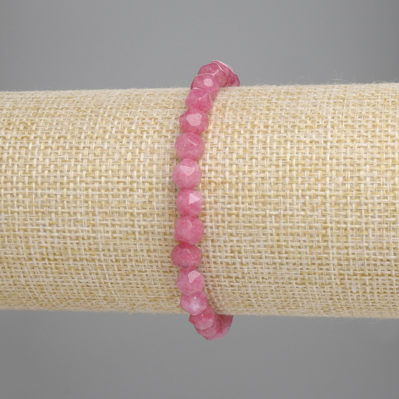 Faceted Tourmaline Bracelet, bead size 6x5 mm, length approx. 18 cm, elastic