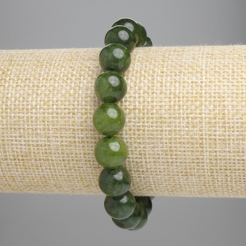 Jadeite Bracelet with Smooth Beads 10mm