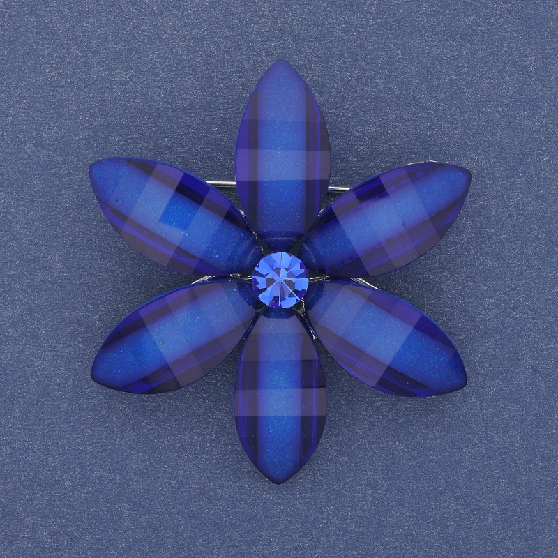 Blue Flower Acrylic Brooch Pendant