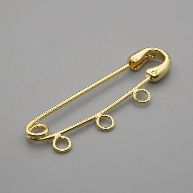 Gold-tone brooch base with pin 41x12 mm ±