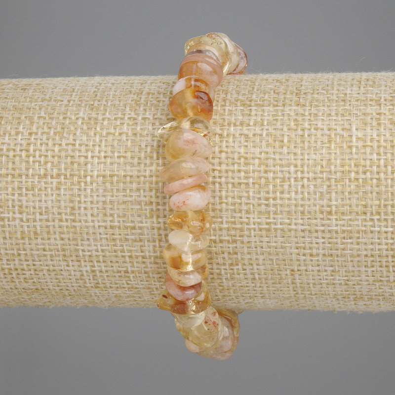 Citrine Chips Bracelet on Stretch Base, diameter 8-11×3-5 mm, length 18 cm ±