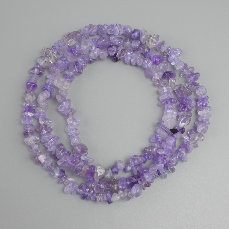 Amethyst Chip Beads, 5-8×2-3 mm, 5 mm±, 80 cm± on thread