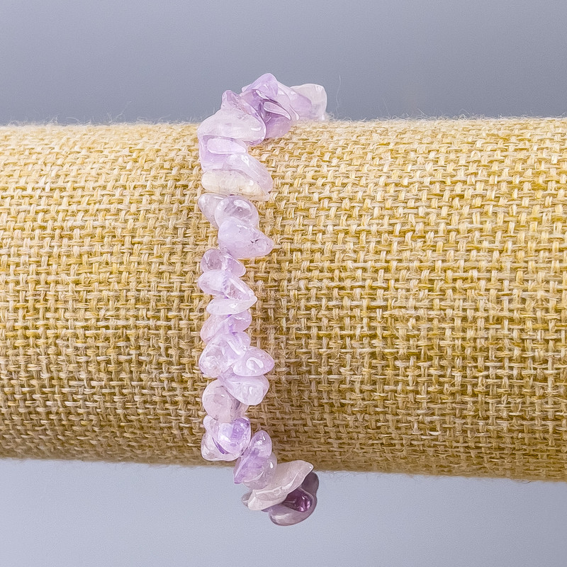 Amethyst bracelet natural stone chips, diameter 8x3mm, length 18 cm (stretch)