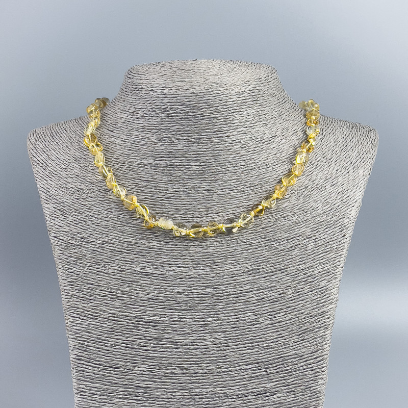 Citrine Faceted Beads Necklace, 50 cm