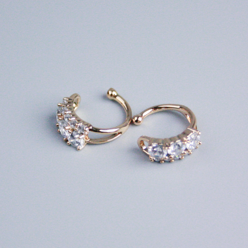 Kaf Xuping 18K Gold Plating with White Rhinestones 12x4mm +