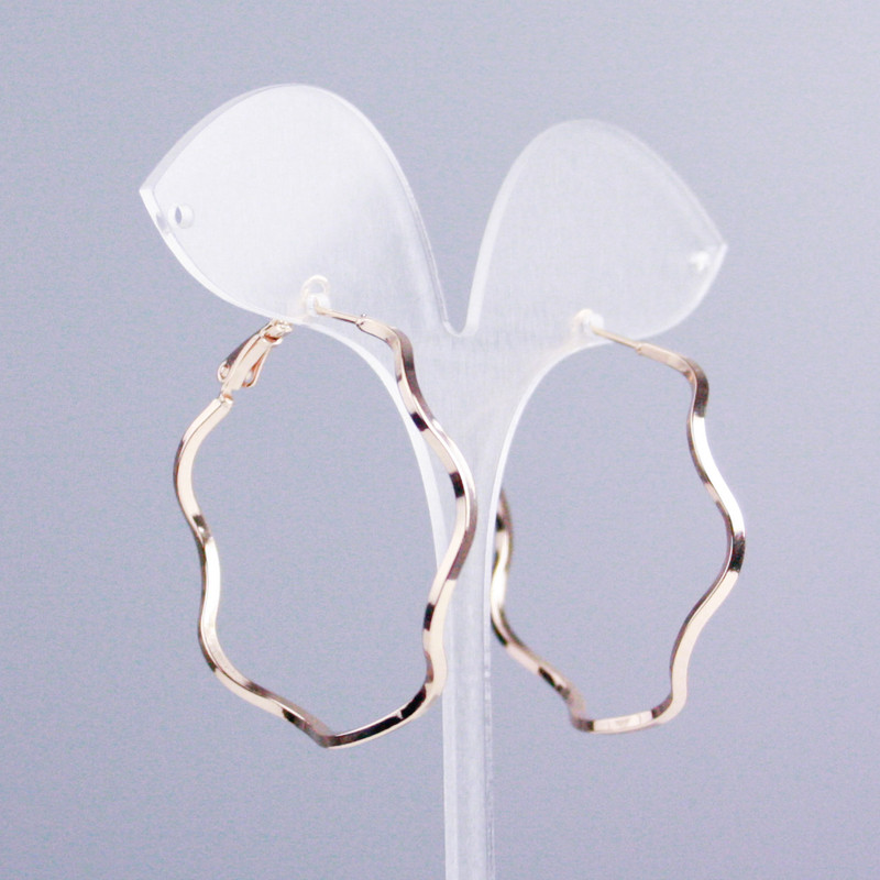 Xuping Hoop Earrings with 18K Gold Plating, 2mm Thick, 40mm Diameter