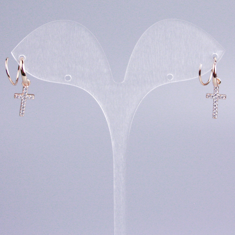 Kaf Xuping 18K Gold Plating with White Crystals Cross, Length 20mm +